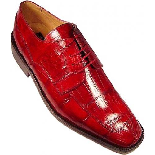 DiStefano Red "Florence" Genuine Crocodile Shoes